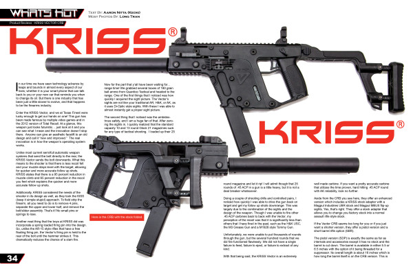 KRISS USA VECTOR Product Review